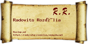 Radovits Rozália névjegykártya