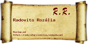 Radovits Rozália névjegykártya