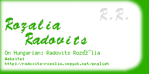 rozalia radovits business card
